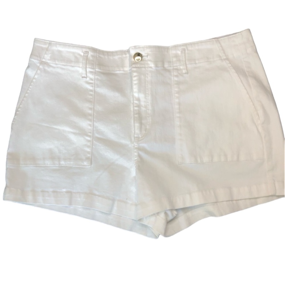 Loft Jean Shorts Large Front Pockets White Denim NWT Women’s Size 16